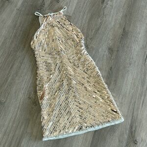 Lulus Ace of Spades Gold Sequin Bodycon